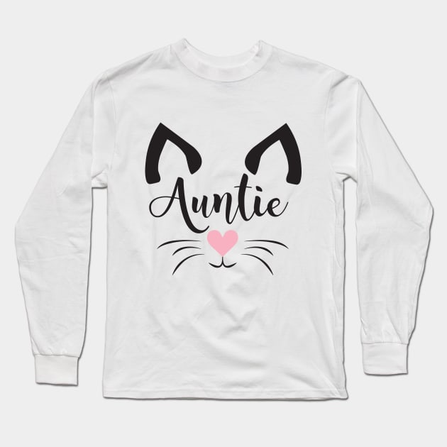 Cute Cat Auntie Long Sleeve T-Shirt by FuseTheory1